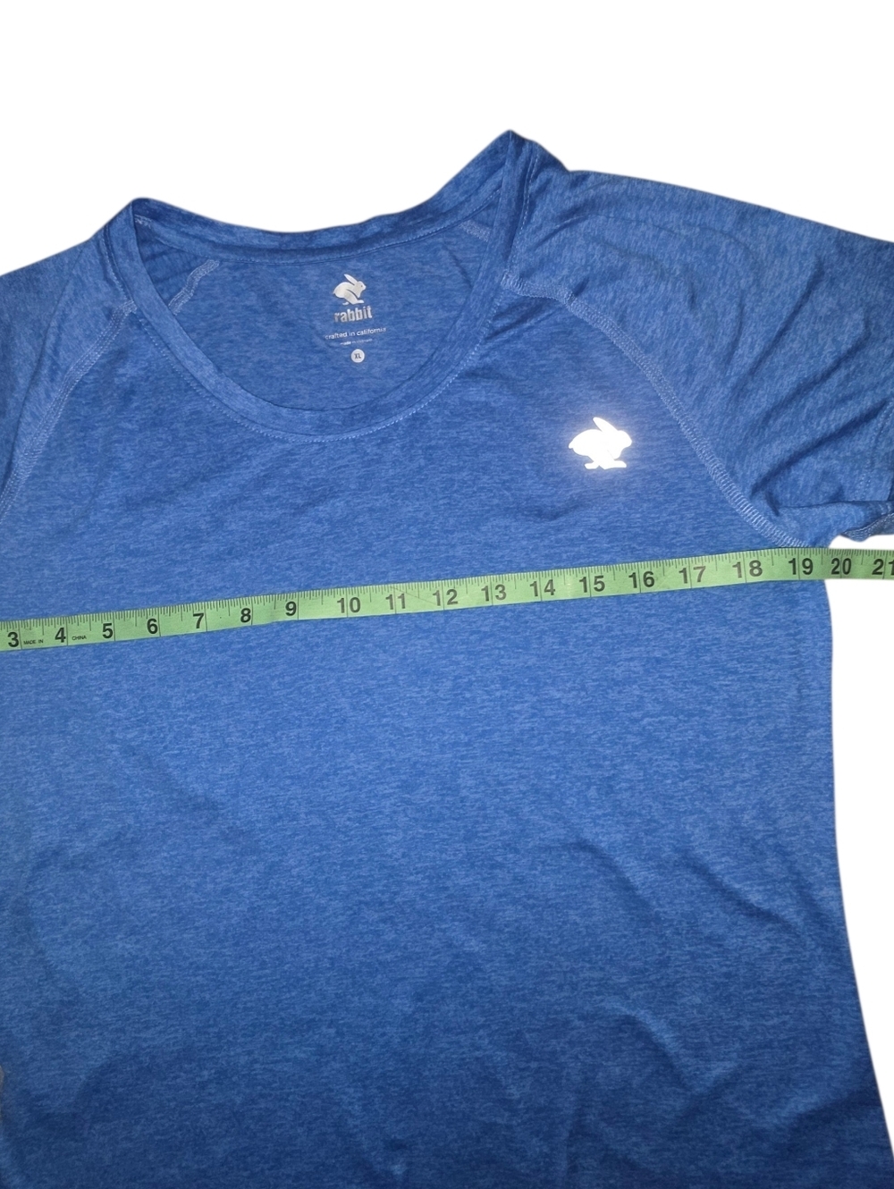 Rabbit Running Tee XL Blue Athletic Shirt Short Sleeve Performance Workout Top - Picture 4 of 9